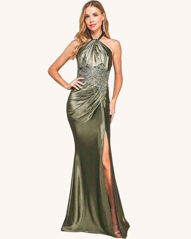 Aurora Verde olivo - Vestido de Noche - Sposa Mia Chihuahua