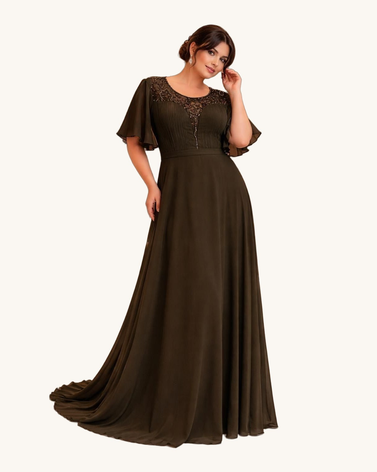 Celeste Verde olivo - Vestido de Noche - Sposa Mia Chihuahua
