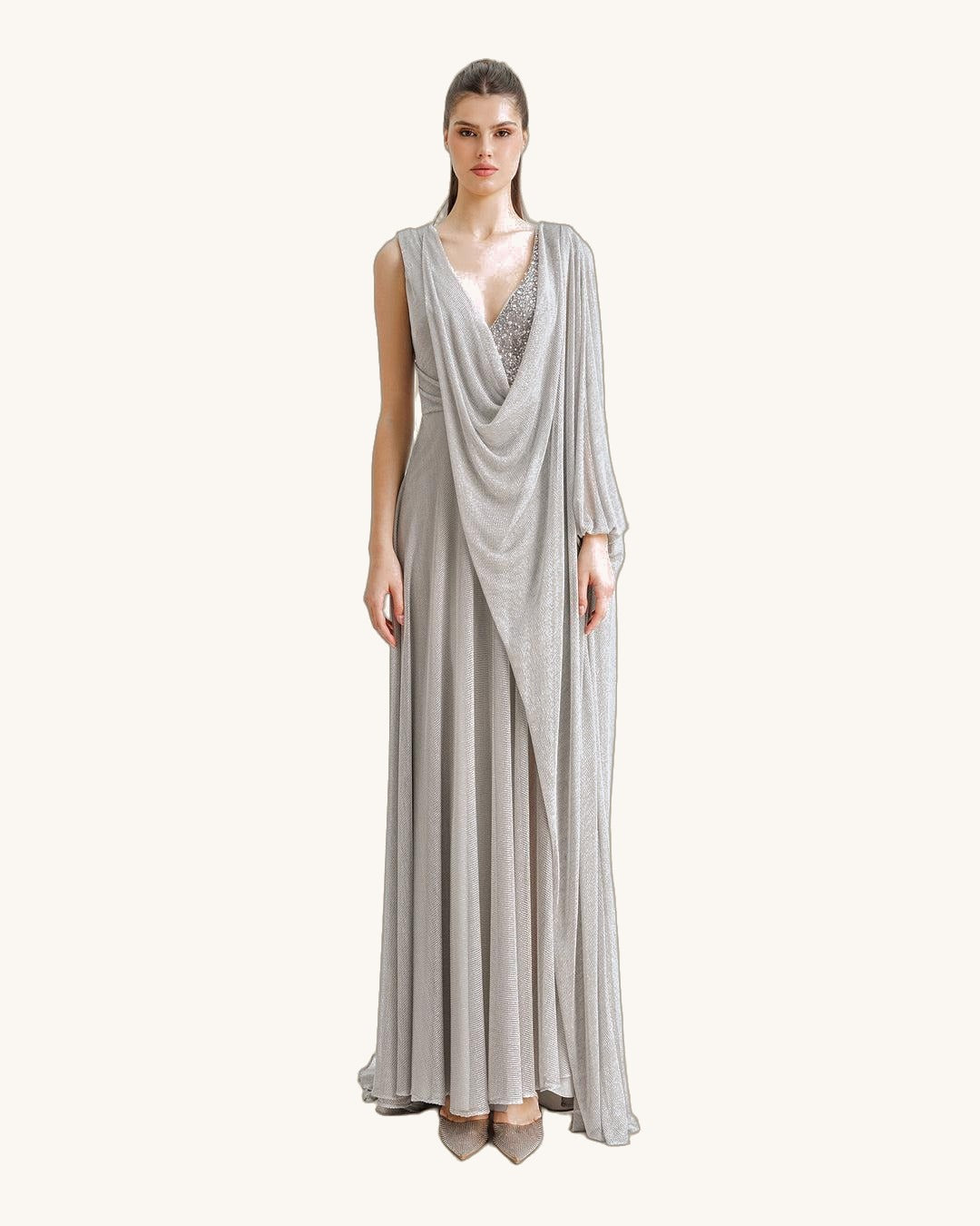 Gemy Maalouf Karina — Silver - Vestido de Noche - Sposa Mia Chihuahua