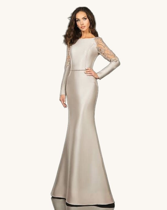 Terani Bianca — Taupe - Vestido de Noche - Sposa Mia Chihuahua