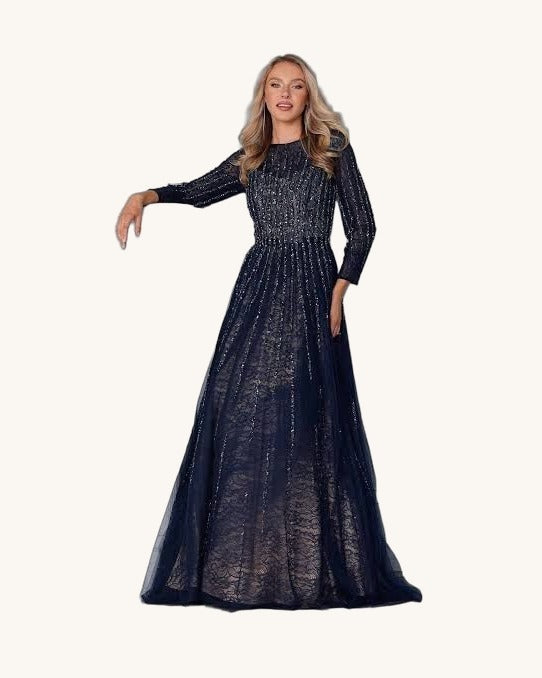Terani 2022 Celeste — Navy - Vestido de Noche - Sposa Mia Chihuahua