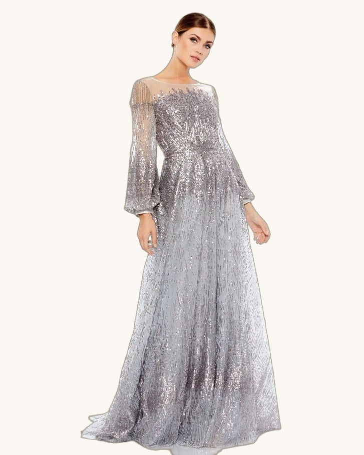 Macduggal Cecilia — Plata - Vestido de Noche - Sposa Mia Chihuahua